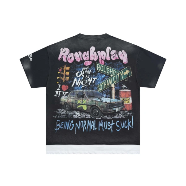 Rough Play Black Graphic Shirt