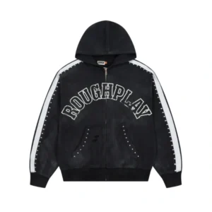 Rough Play Black Zip Up Hoodie