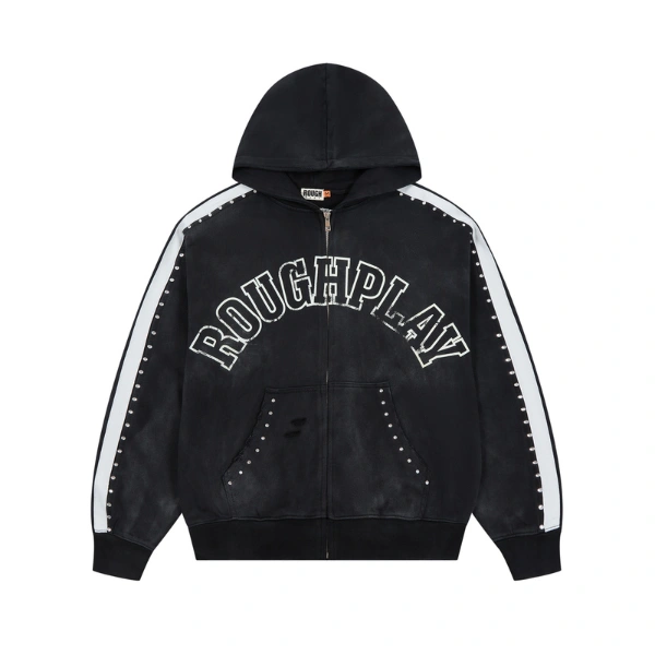 Rough Play Black Zip Up Hoodie