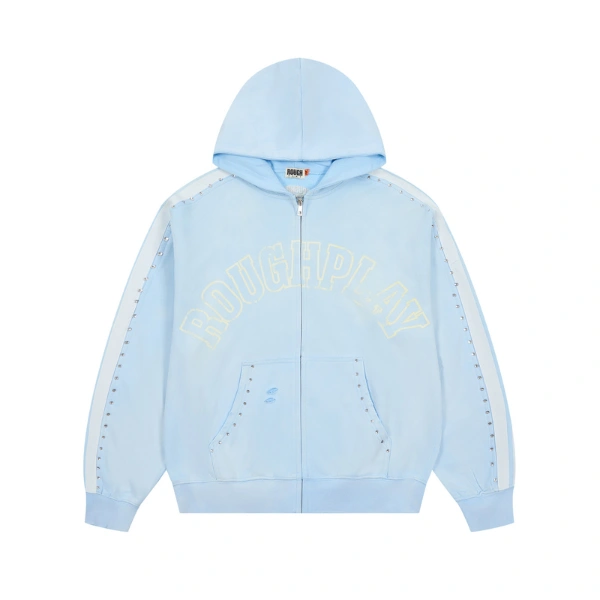 Rough Play Blue Zip Up Hoodie