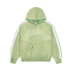Rough Play Green Zip Up Hoodie