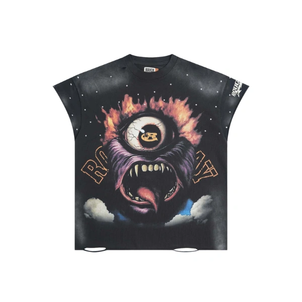 Rough Play Black Cut Off Shirt