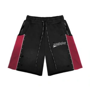 Rough Play Black With Red Nylon Short