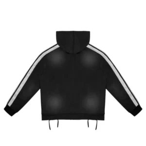 Rough Play Black With White Zip Up Hoodie