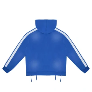 Rough Play Blue With White Zip Up Hoodie