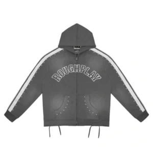 Rough Play Dark Grey With White Hoodie