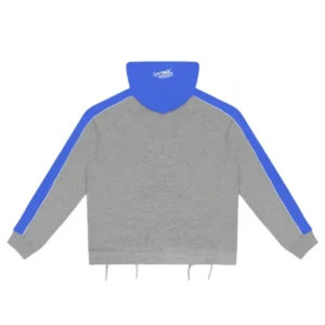 Rough Play Grey With Blue Zip Up Hoodie