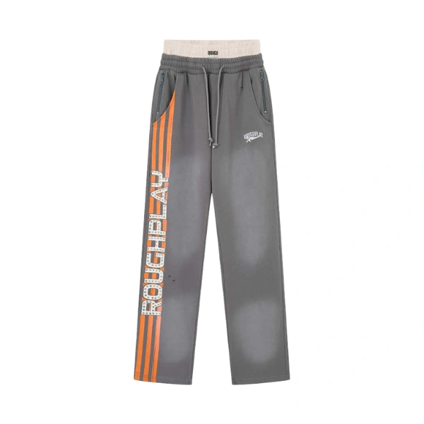 Rough Play Grey With Orange Sweatpants
