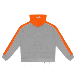 Rough Play Grey With Orange Zip Up Hoodie