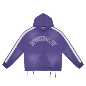 Rough Play Purple With White Hoodie