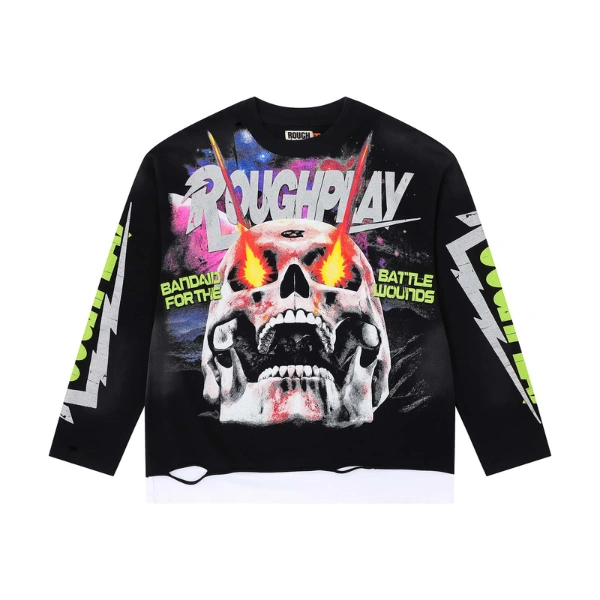 Rough Play Skull Fiery Glowing Eyes Long Sleeve Rough Play Skull Fiery Glowing Eyes Long Sleeve