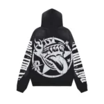 Rough Play Skull in Car Black Hoodie