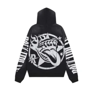 Rough Play Skull in Car Black Hoodie